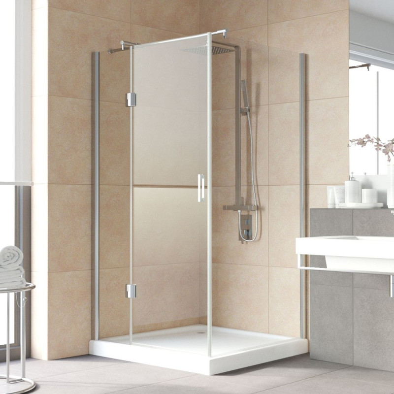 Душевой уголок Vegas Glass AFP-Fis Lux 120*100 08 01 L профиль глянцевый хром, стекло прозрачное