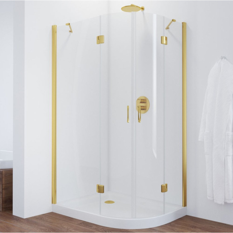 Душевой уголок Vegas Glass AFS-F 110*90 09 01 L профиль золото, стекло прозрачное