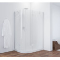 Душевой уголок Vegas Glass AFS-F 120*110 01 01 R профиль белый, стекло прозрачное