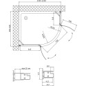 Душевой уголок Vegas Glass AFS-F 120*90 07 01 L профиль матовый хром, стекло прозрачное