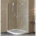 Душевой уголок Vegas Glass AFS-F Lux 100*90 01 01 L профиль белый, стекло прозрачное