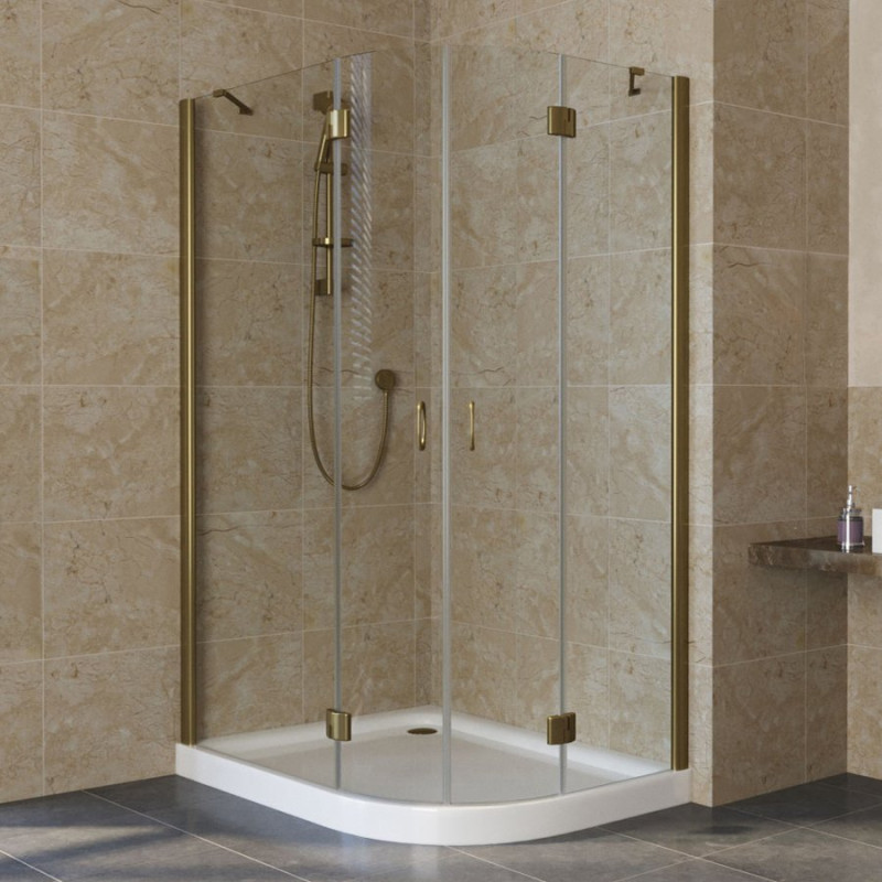 Душевой уголок Vegas Glass AFS-F Lux 110*100 05 01 L профиль бронза, стекло прозрачное