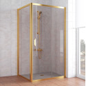 Душевой уголок Vegas Glass ZP+ZPV 100*100 09 05 профиль золото, стекло бронза