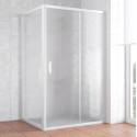 Душевой уголок Vegas Glass ZP+ZPV 110*100 01 02 профиль белый, стекло шиншилла