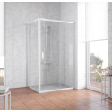 Душевой уголок Vegas Glass ZP+ZPV 110*90 01 01 профиль белый, стекло прозрачное