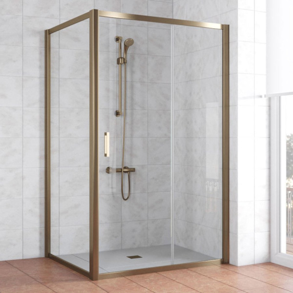 Душевой уголок Vegas Glass ZP+ZPV 120*100 05 01 профиль бронза, стекло прозрачное