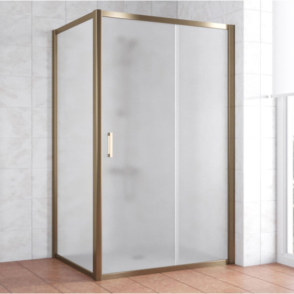 Душевой уголок Vegas Glass ZP+ZPV 130*90 05 10 профиль бронза, стекло сатин