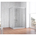Душевой уголок Vegas Glass ZP+ZPV 140*100 07 01 профиль матовый хром, стекло прозрачное