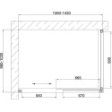 Душевой уголок Vegas Glass ZP+ZPV 140*100 07 01 профиль матовый хром, стекло прозрачное