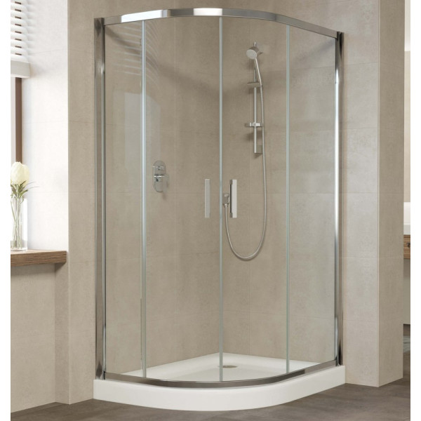 Душевой уголок Vegas Glass ZS-F 110*100 08 01 профиль глянцевый хром, стекло прозрачное
