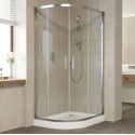 Душевой уголок Vegas Glass ZS-F 90*80 08 01 профиль глянцевый хром, стекло прозрачное