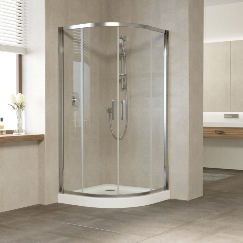 Душевой уголок Vegas Glass ZS 120 08 01 профиль глянцевый хром, стекло прозрачное