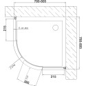 Душевой уголок Vegas Glass ZS 80 05 01 профиль бронза, стекло прозрачное