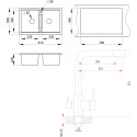 Комплект  Мойка кухонная Granula GR-8101 базальт + Смеситель Granula GR-2015 базальт, для кухонной мойки
