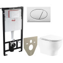 Комплект  Унитаз подвесной BelBagno Lucie BB063CHR с крышкой + Система инсталляции AlcaPlast AM101/1120-001 + Кнопка смыва AlcaPlast ALCA M70 белая + Шумоизоляционная пан?