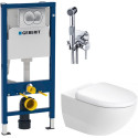 Комплект  Унитаз подвесной Duravit Architec 45720900A1 + Система инсталляции для унитазов Geberit Duofix 458.133.21.1 с кнопкой смыва + Гигиенический