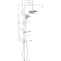Комплект Душевой уголок STWORKI Эстерсунд DE019R80120200 120x80 см профиль хром матовый + поддон, душевая стойка и смеситель