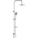 Комплект Душевой уголок STWORKI Эстерсунд DE019R80120200 120x80 см профиль хром матовый + поддон, душевая стойка и смеситель