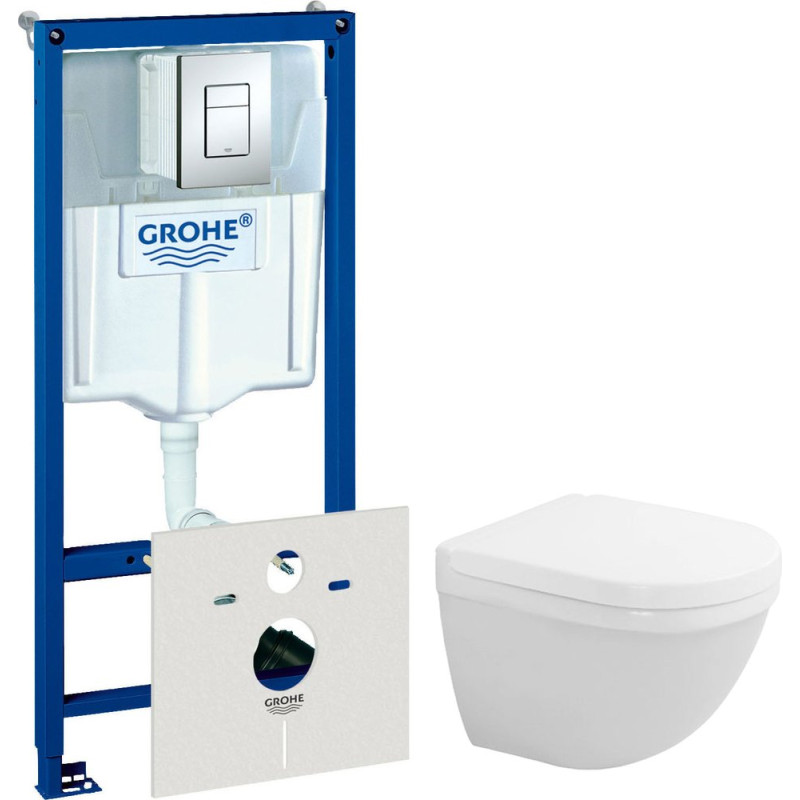 Комплект Инсталляция Grohe Rapid SL 4 в 1 с кнопкой смыва + Унитаз Duravit Starck 3 с микролифтом + Шумоизоляция
