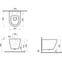 Комплект Унитаз подвесной STWORKI Merlingen MWH48 + Система инсталляции для унитазов TECE Base NEW с кнопкой смыва