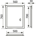 Люк настенный Evecs ЛТ5070Мп/э 56x76