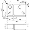 Мойка кухонная Reginox Ohio 18x40+40x40 LUX L сталь