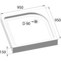 Поддон для душа BelBagno Tray 95х95