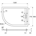 Поддон для душа Cezares Tray R550 120х90 см искусственный мрамор, R