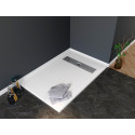 Поддон для душа STWORKI Эстерсунд 140x80 белый камень, с сифоном
