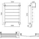 Полотенцесушитель электрический Aquanerzh Дуга с полкой R 70x50