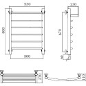 Полотенцесушитель электрический Aquanerzh Дуга с полкой R 80x50
