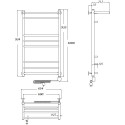 Полотенцесушитель электрический Тругор Идеал Комби эл ТЭН 3 П ЛЦ17 100x60, с полкой