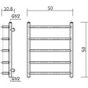 Полотенцесушитель водяной Domoterm Лаура П5 50x50, античная бронза