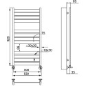 Полотенцесушитель водяной Ника Modern ЛМ-7 100/50, matt antique silver