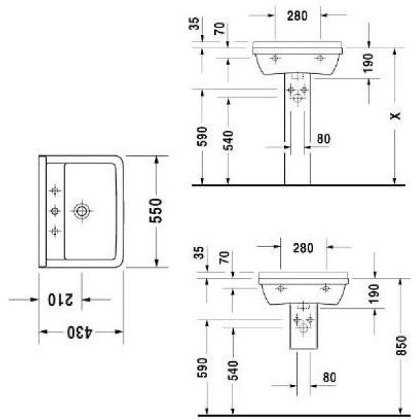 Раковина Duravit Starck 3 0300550000 55 см