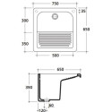 Раковина Galassia Lavatoi Osiride Max 75x65 хозяйственная