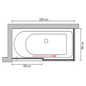 Шторка на ванну GuteWetter Slide Part GV-863B правая 150x90 см стекло бесцветное, профиль хром