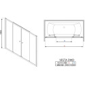 Шторка на ванну Radaway Vesta DWD 170 прозрачное стекло