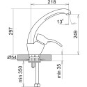 Смеситель AquaGranitEx C-3040 для кухонной мойки, серый