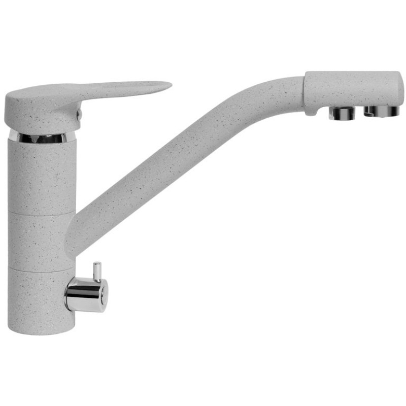 Смеситель AquaGranitEx C-6040 для кухонной мойки, серый