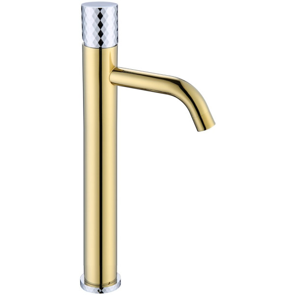 Смеситель Boheme Stick 122-GCR для раковины, gold diamond chrome