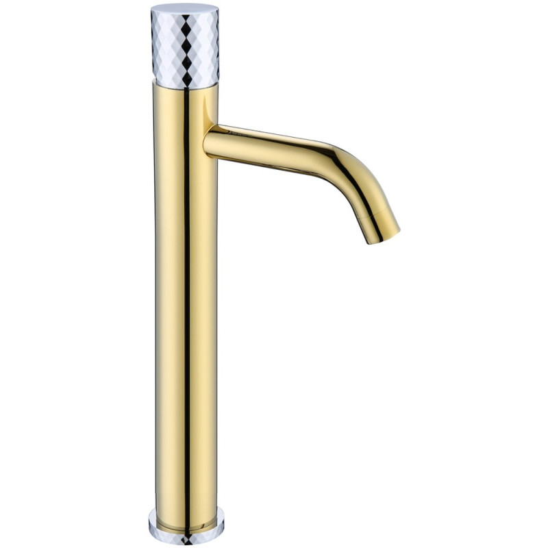 Смеситель Boheme Stick 122-GCR для раковины, gold diamond chrome
