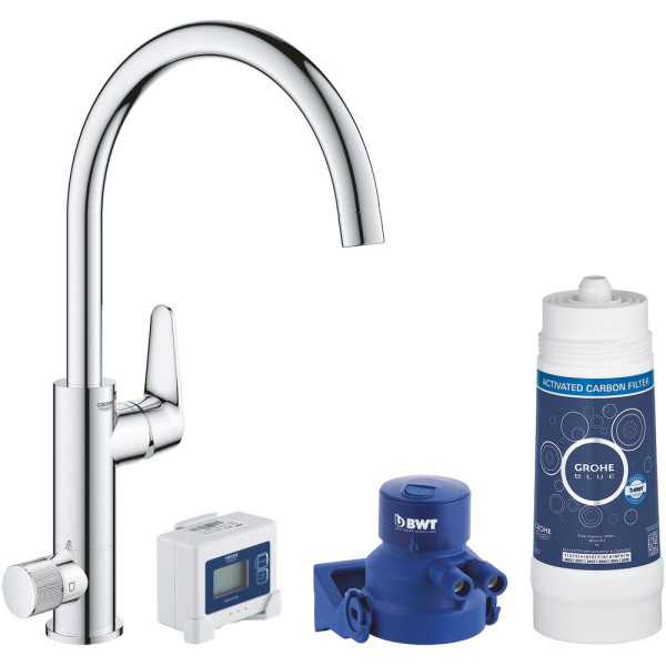 Смеситель Grohe Blue Pure BauCurve 30385000 для кухонной мойки, с фильтром