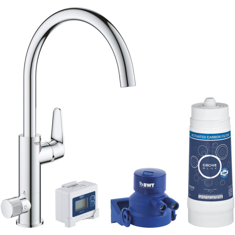 Смеситель Grohe Blue Pure BauCurve 30385000 для кухонной мойки, с фильтром