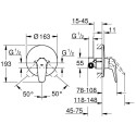 Смеситель Grohe Eurostyle 23725003 С ВНУТРЕННЕЙ ЧАСТЬЮ, для душа