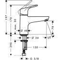 Смеситель Hansgrohe Focus E2 31931000 для раковины