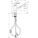 Смеситель Hansgrohe Focus M42 71814800 для кухонной мойки, сталь