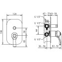 Смеситель Migliore Lem 25878 С ВНУТРЕННЕЙ ЧАСТЬЮ, для ванны с душем, хром