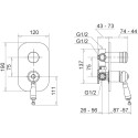 Смеситель Migliore Oxford ML.OXF-6331.Bi.Br С ВНУТРЕННЕЙ ЧАСТЬЮ, для ванны с душем, бронза
