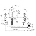 Смеситель Nicolazzi Tradizionale 1409BZ18 для раковины, с д/к